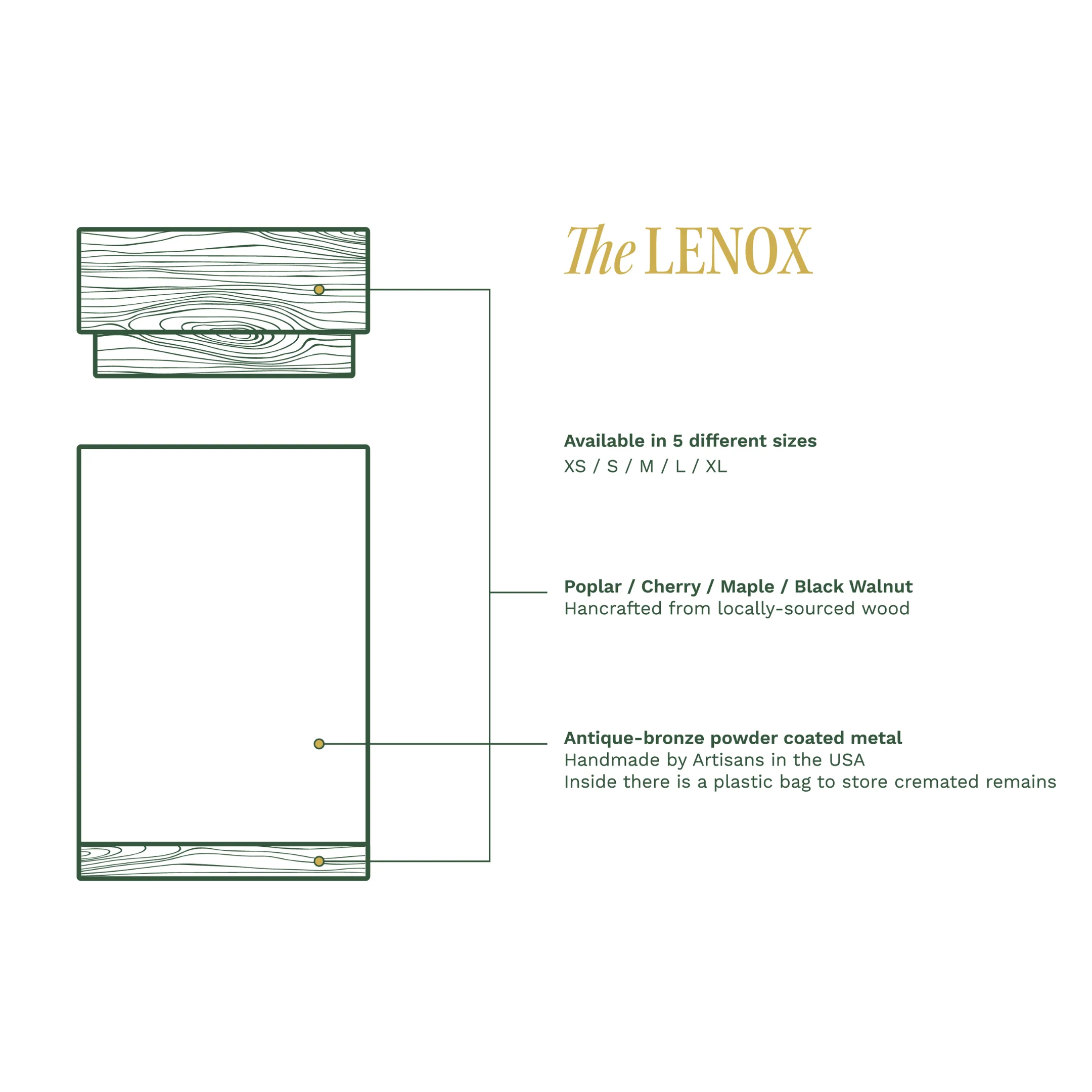 The Lenox Urn in Black Walnut - Image 3