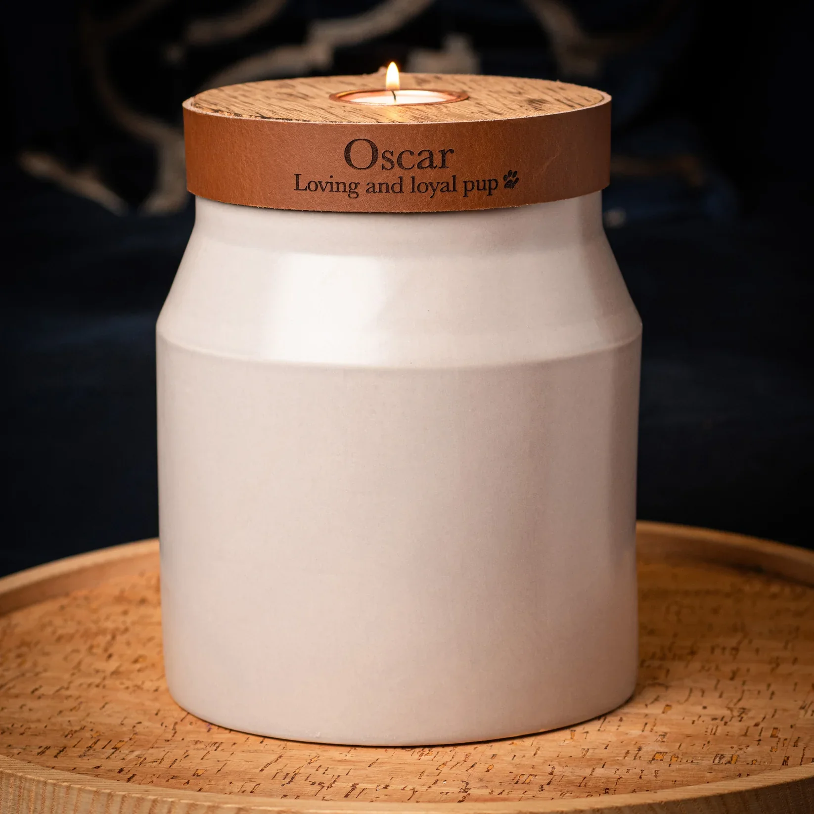 The Parker Candle Urn in Mist Grey - Image 2